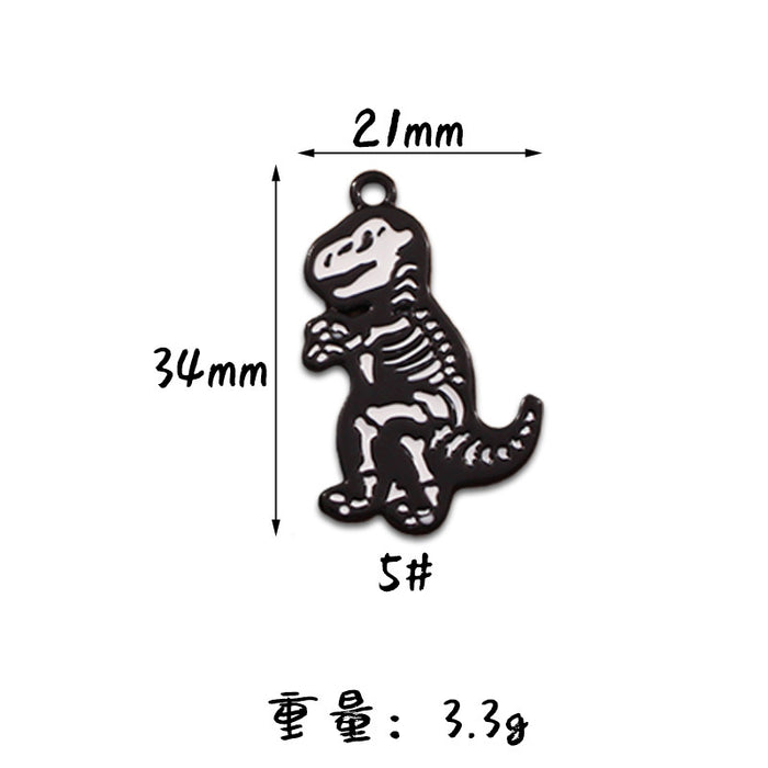 Wholesale 10pcs Cute Big Dinosaur Alloy Oil Drop Pendant Keychain Pendant Accessories