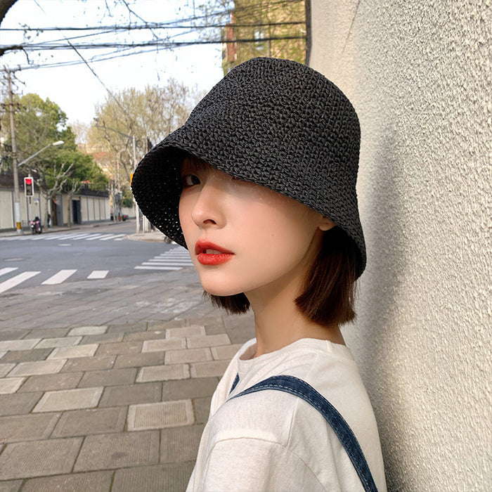 Wholesale Straw Hat Fashionable Beach Sunshade Woven Fisherman Hat