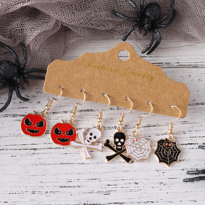 Wholesale Ghost Bat Skull Pumpkin Earring Set Fashion Jewelry Accessory