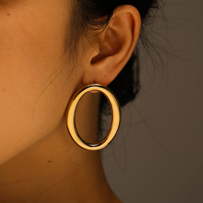 Wholesale Personalized, fashionable, irregular stainless steel earrings with a high-end feel, titanium steel earrings with color retention