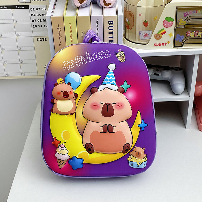 Wholesale New Groundhog Backpack Cute Kindergarten Backpack Boys and Girls Backpack Cute Cartoon Hard Shell