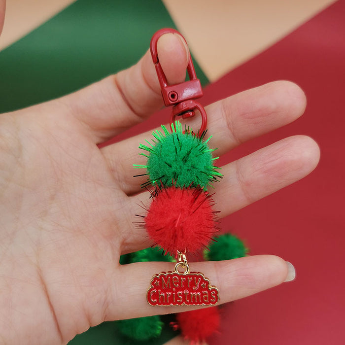Wholesale Christmas Mobile Phone Pendant Cute  Bag Pendant Snowflake Christmas Tree Keychain Hanging Chain