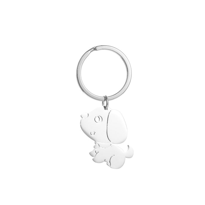 Wholesale Cartoon Puppy Stainless Steel Keychain JDC-KC-JinZ007