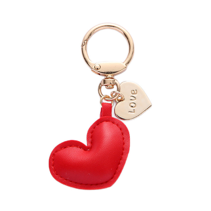 Wholesale Leather Love Earphone Bag Key Chain Luggage Bag School Bag Small Pendant
