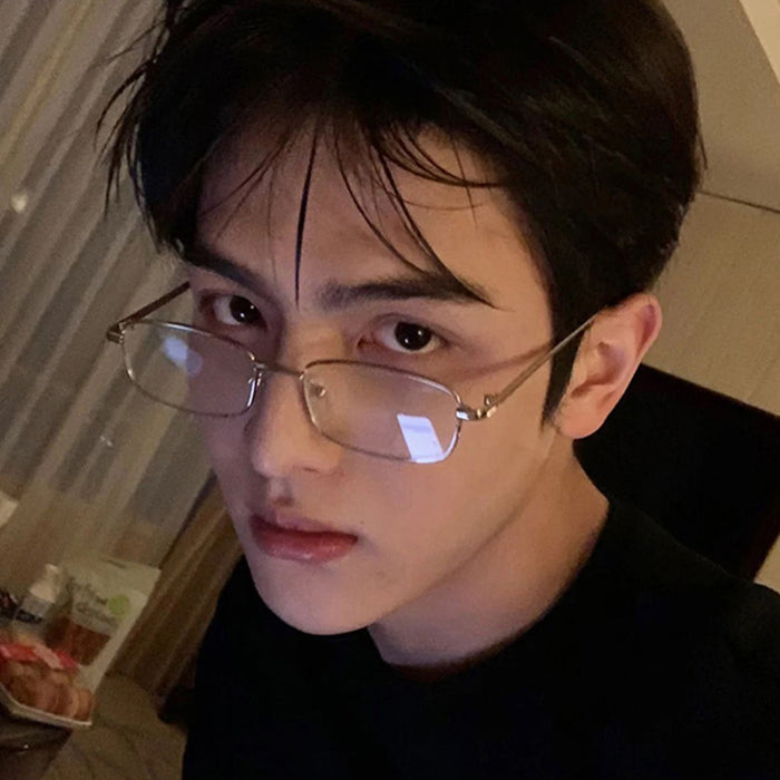 Wholesale Glasses frame metal frame flat lens anti blue light with myopia glasses