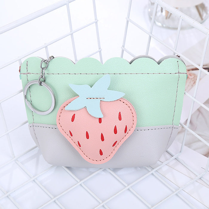 Wholesale Cute Creative Fresh Strawberry Coin Purse Contrast Color Stitching Cartoon Storage Bag Children's Toy Pocket Bag