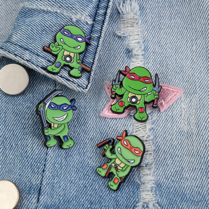 Wholesale Cartoon Character Badge Cartoon Alloy Oil Drop Brooch Green Turtle