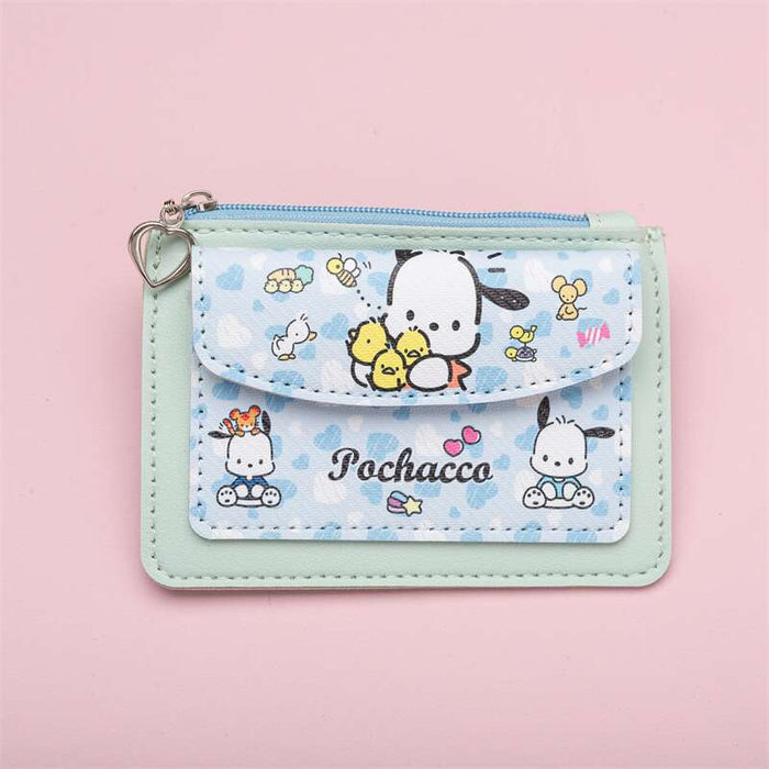 Wholesale PU Card Holder with Cartoon Print Heart Buckle Keychain Trendy Everyday Accessory