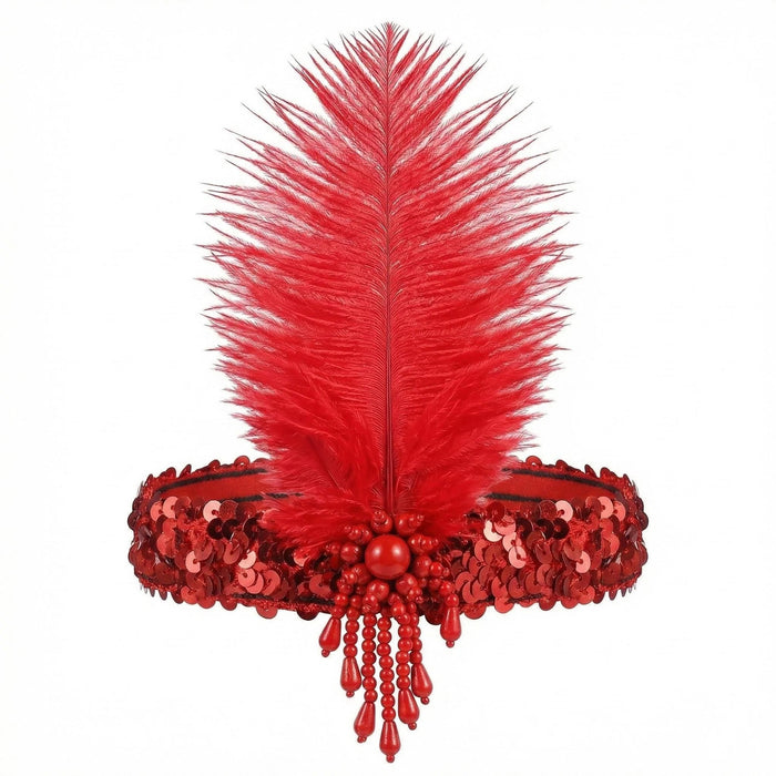 Wholesale Purple Feather Headband 1920S Gatsby Style Hair Accessory For Masquerade Party
