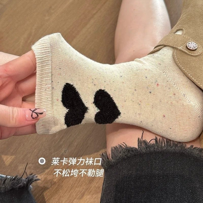 Wholesale Dot yarn socks, solid color pile socks, cute, breathable, sweat absorbing, odor proof, versatile socks, mid tube socks