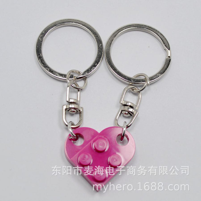 Wholesale Love Building Blocks Plastic Keychain JDC-KC-Maih001