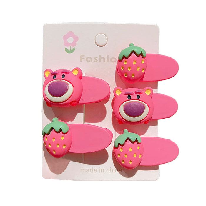Wholesale Strawberry Bear Hair Clip - Stylish Cartoon Resin Hair Accessory for Everyday Styling Gift