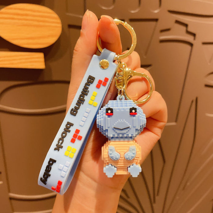 Wholesale Cartoon Building Block PVC Keychain JDC-KC-JinYuan001
