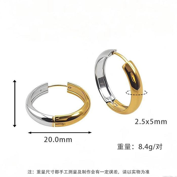 Wholesale Plain ring earrings with a light luxury and high-end feel, non fading titanium steel earrings and jewelry