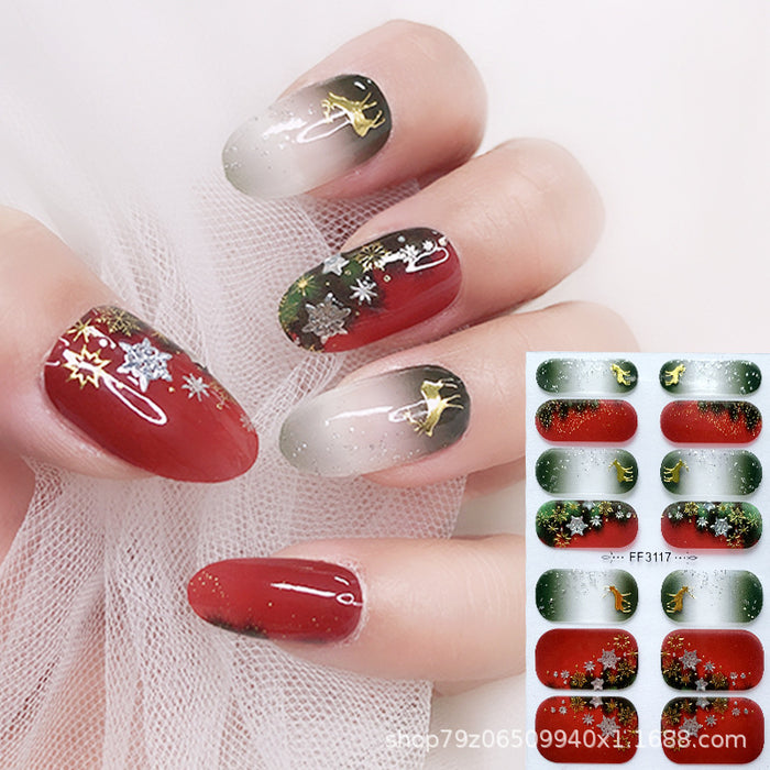 Wholesale 14 Stickers/sheet Christmas Snowflake Elk Nails Kits Nail Stickers JDC-NS-ARS001