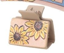 Wholesale Western Style Sunflower Cactus Leather Hairpin Combination suit Shark Clip Women' s Grab