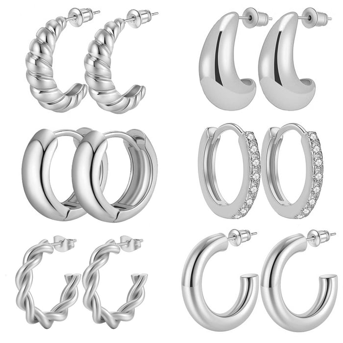 Wholesale Copper plated real gold exaggerated earrings with a high-end feel, trendy geometric earrings, and simple design