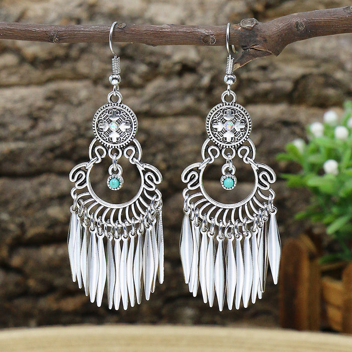 Wholesale Bohemian Tassel Earrings Alloy Geometric Electroplated Party Jewelry Accessory MOQ≥2