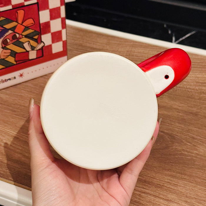 Wholesale Christmas-themed ceramic mug with a large handle