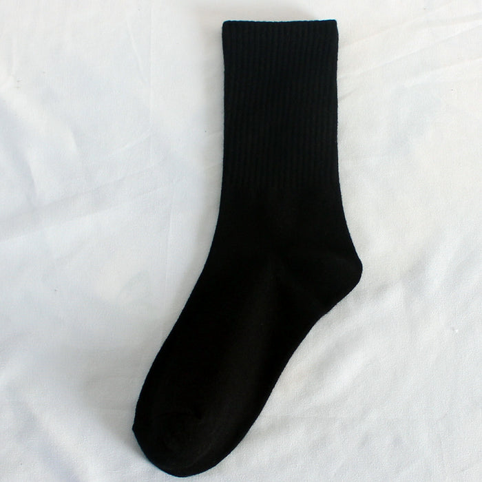 Wholesale High elastic socks, mid length socks, sports sweat absorbing cotton socks, casual solid color long socks