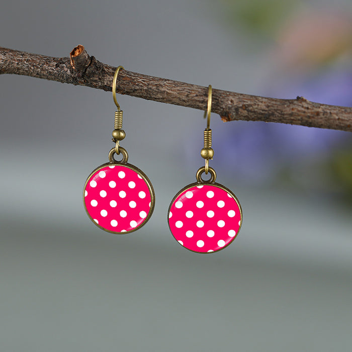 Wholesale Round Polka Dot Pattern Earrings for Men and Women Creative Earrings
