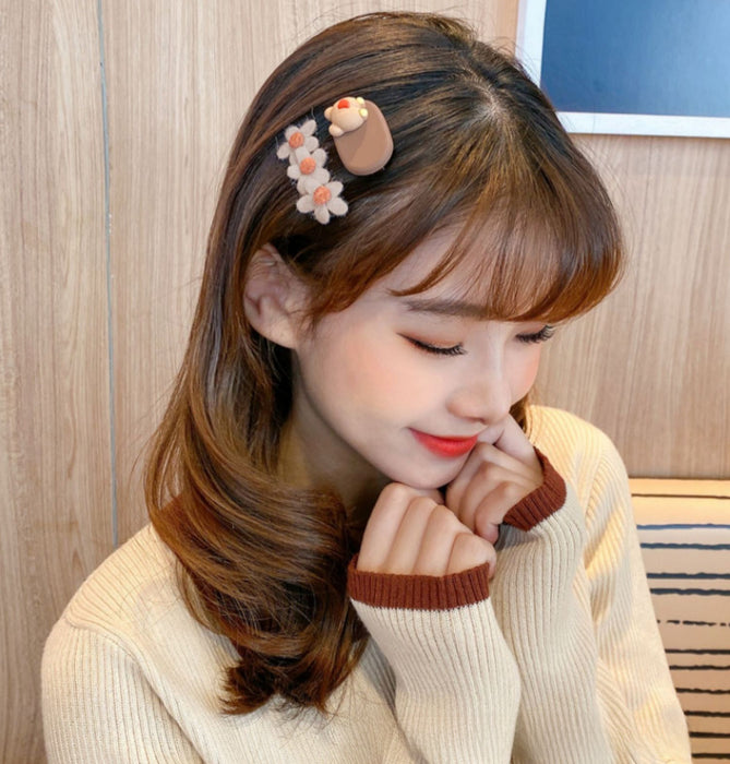 Wholesale  All-match plush hairpin student  children's clip headdress side bangs clip