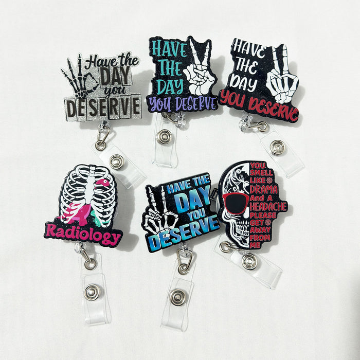 Wholesale Acrylic Glitter Skull Easy-pull Buckle JDC-KC-KaMei004