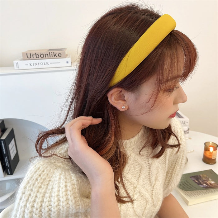 Wholesale Solid color fabric headband with versatile hair clips and external headband