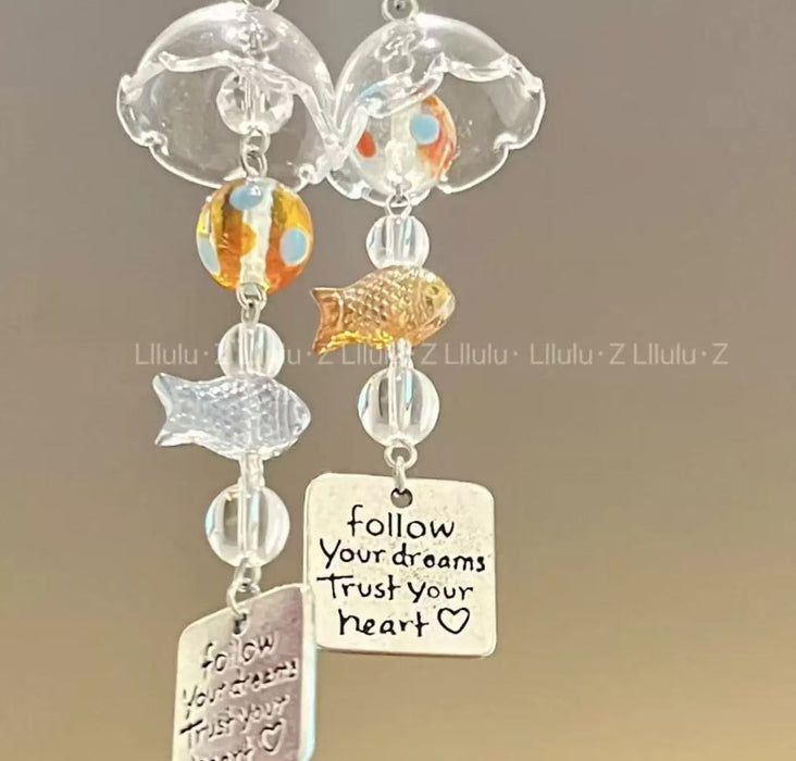 Wholesale goldfish wind chime phone case pendant bracelet beads pendant accessories