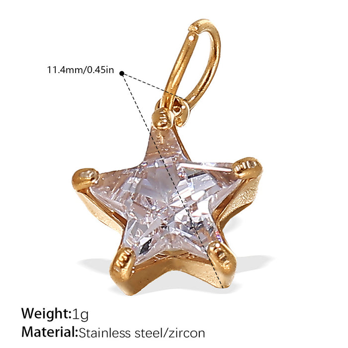 Wholesale DIY Gold-Plated Geometric Colored Gemstone Necklace Pendant