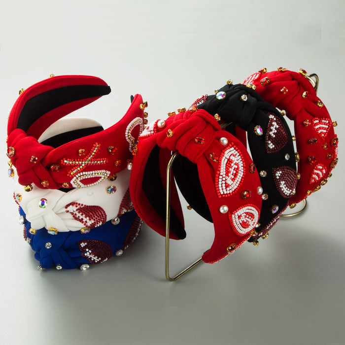 Wholesale Hand-ed headband with rhinestones and pearls