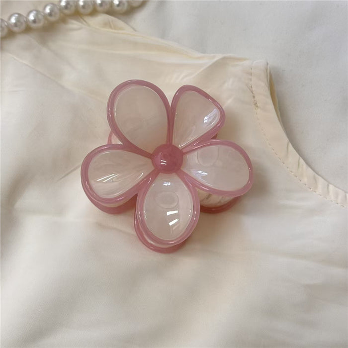 Wholesale Cream Jelly Contrasting Color Flower Hair Clips
