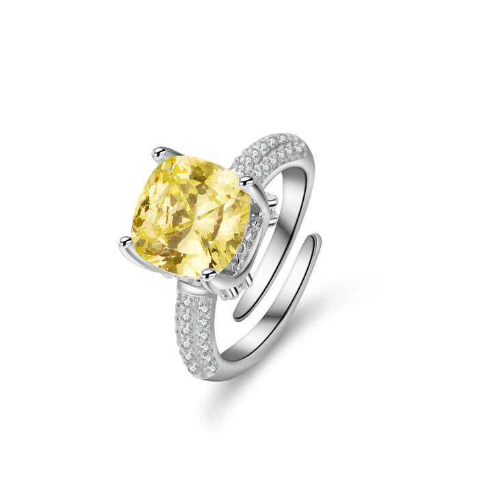 Wholesale Light luxury zircon colored gemstone ring