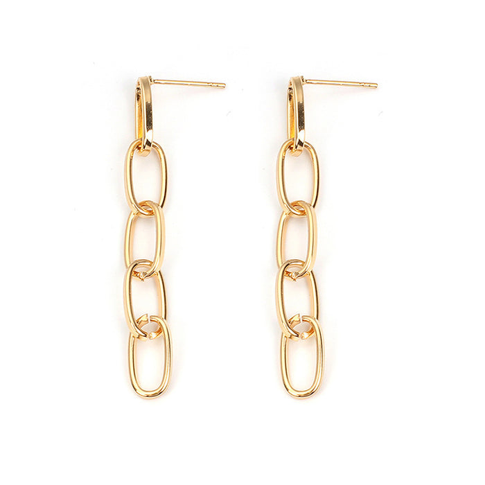 Wholesale Fashion earrings, simple and personalized metal chain earrings, earrings, niche geometric earrings wholesale