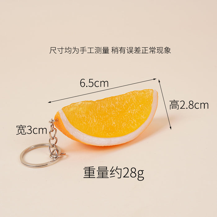 Wholesale Lemon Slice Simulated Fruit PVC Keychain Charm Fashion Bag Accessory MOQ≥2