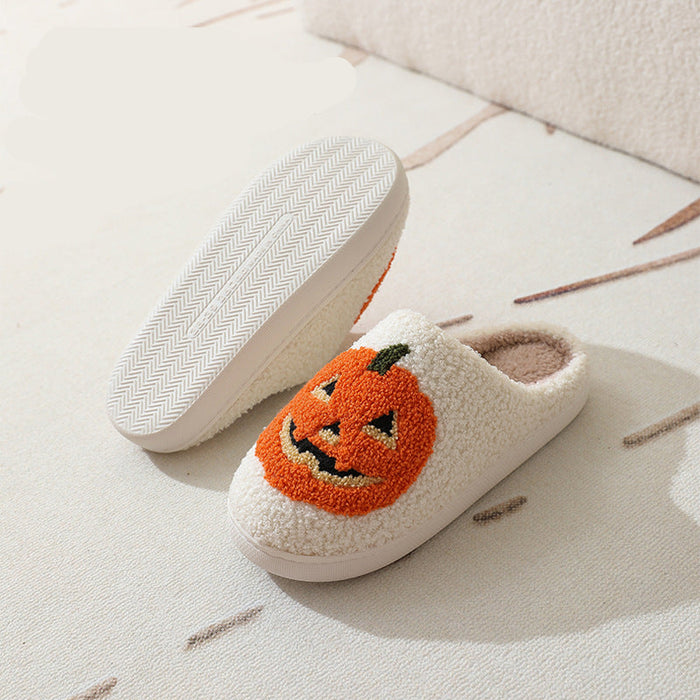 Wholesale  pumpkin slippers for women thick-soled winter home indoor non-slip slippers