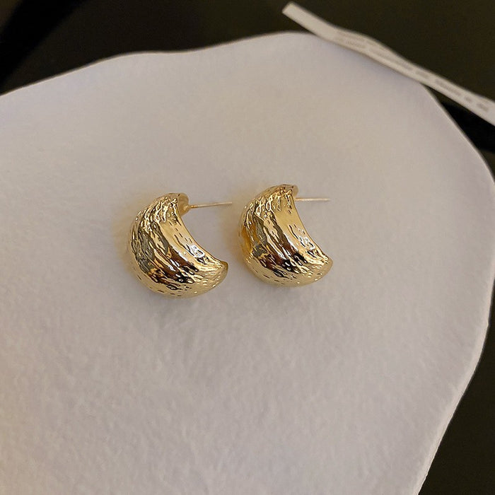 Wholesale Real Gold Plated Silver Needle Bean Earrings JDC-ES-BY002