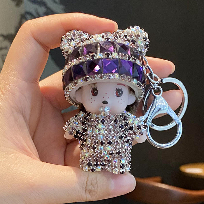 Wholesale Diamond-encrusted Cute Plush Doll Keychain JDC-KC-ManL002