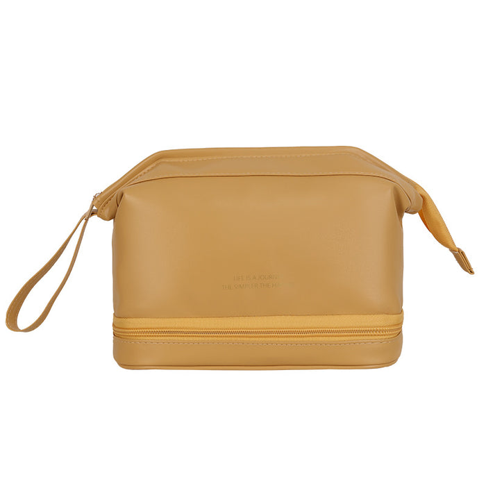 Wholesale Modern Cloud Design Double Layer Makeup Bag PU Leather Travel Toiletry Pouch Everyday Use And Gift