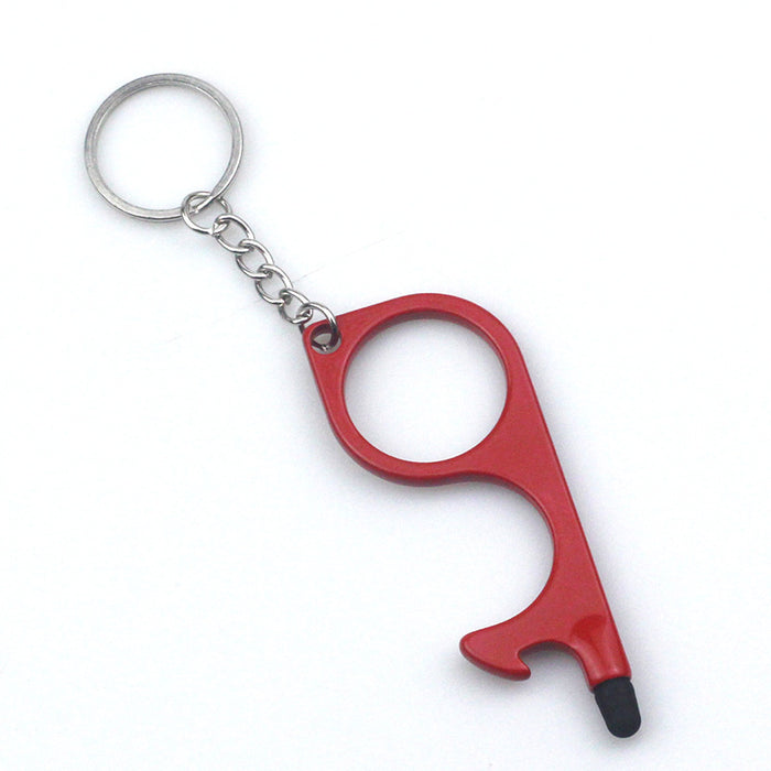 Wholesale Gold Electroplated Metal EDC Multi Function Touchless Door Opener Keychain Car Key Accessory Boutique Resale