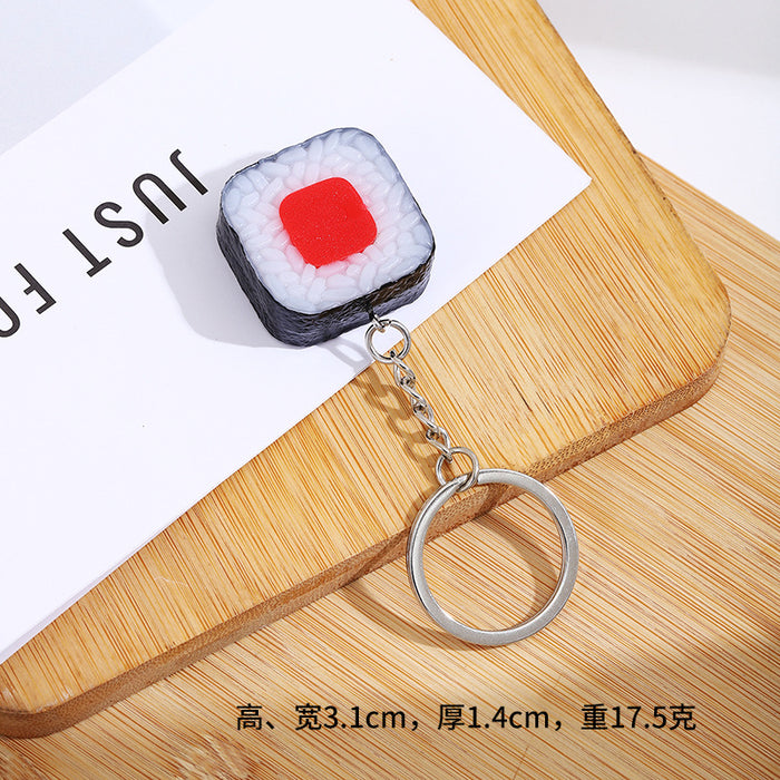 Wholesale Novelty Onigiri Sushi Keychain PVC Bag Charm Gift MOQ≥2