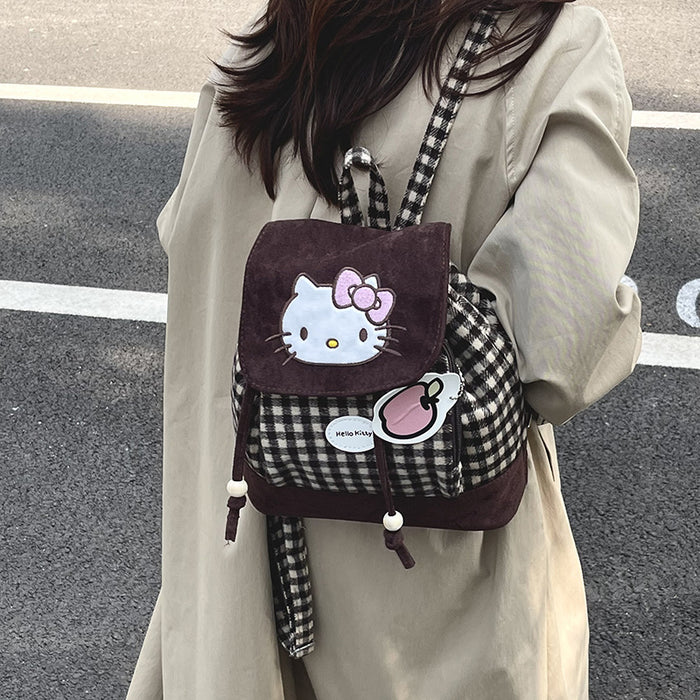 Wholesale Cute cartoon brown checkered parent-child backpack bags