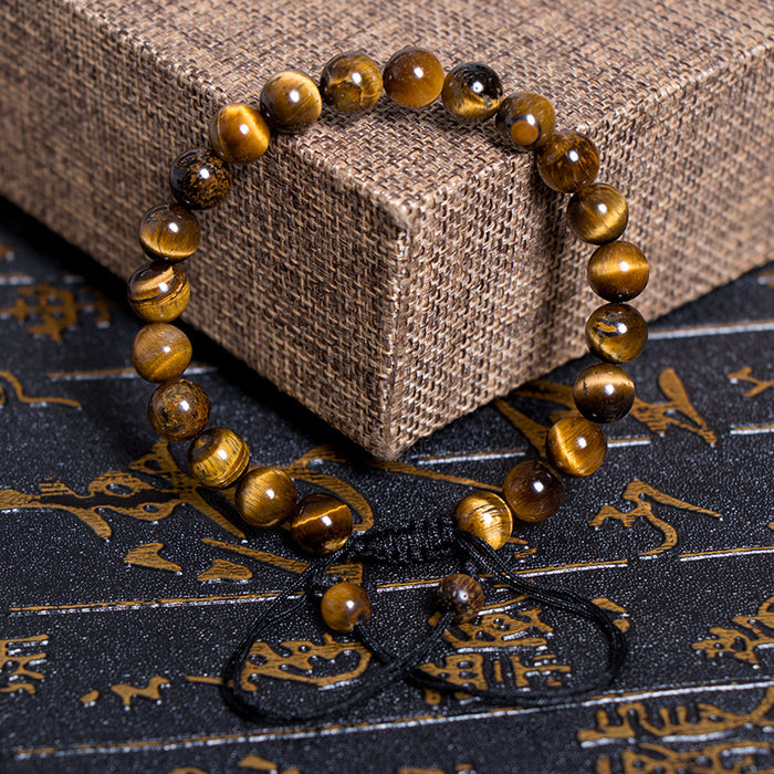 Wholesale Tiger Eye Colorful Frosted Stone Couple Bracelet JDC-BT-NHong018