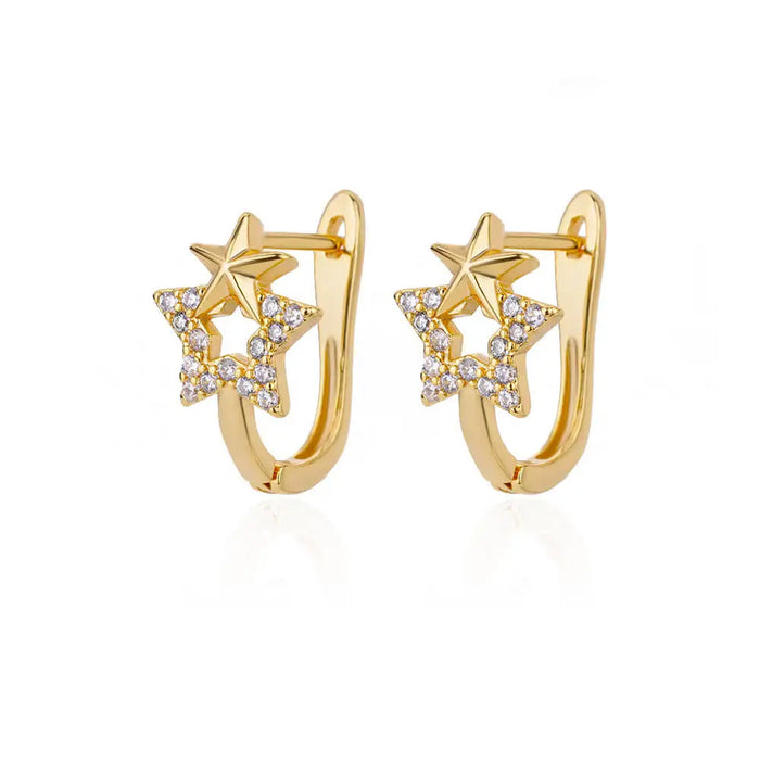 Wholesale Star Earrings ,  Unique Personal Style,  Metallic and Cool-Toned Fashion Accessory