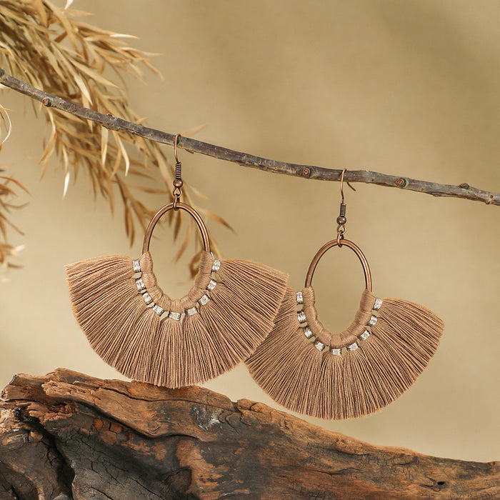 Wholesale Zinc Alloy Bohemian Tassel Earrings - Trendy Fashion Jewelry