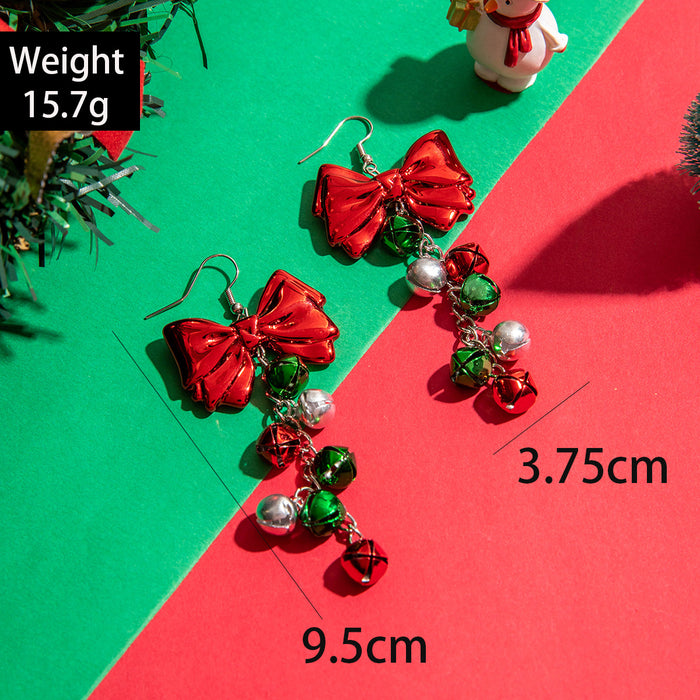 Wholesale Red Iron Bow Earrings Fashion Jewelry Accessory for Women Boutique Resale MOQ≥2