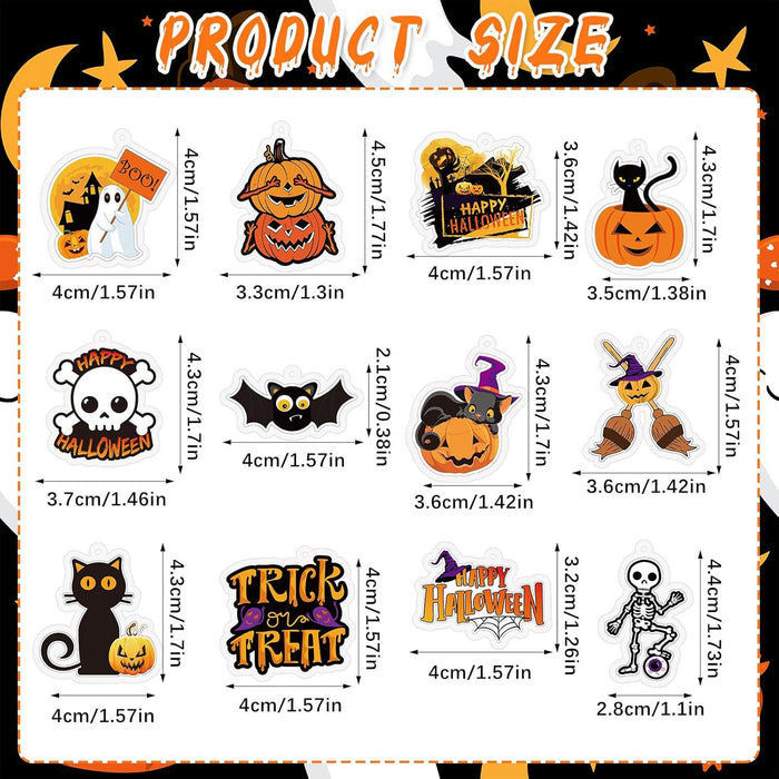 Wholesale Acrylic Keychain Skeleton Ghost Pumpkin Bat Cat Design MOQ≥2