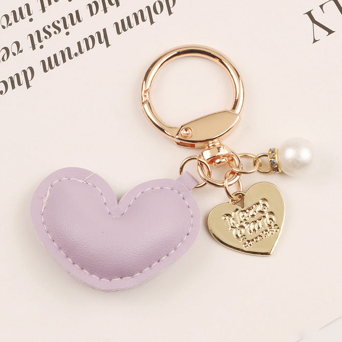 Wholesale Leather Heart Alloy Keychain JDC-KC-QianC003