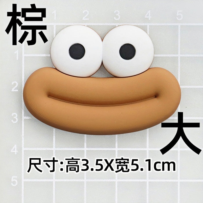 Wholesale 5pcs Big Small size cartoon sausage mouth eyes charger protective cover plush toy hairpin phone case accessories