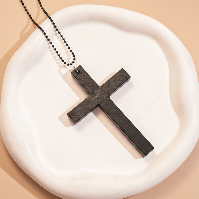 Wholesale Dark Style Cross Long Pendant Necklace Fashion Simple High-End Niche Necklace